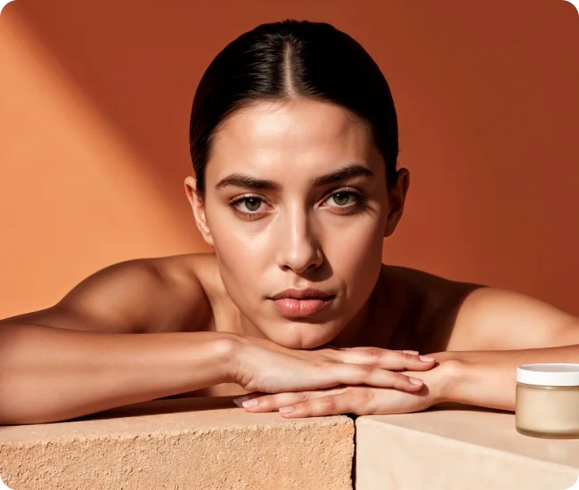 Close-up portrait showcasing refined, natural aesthetic results